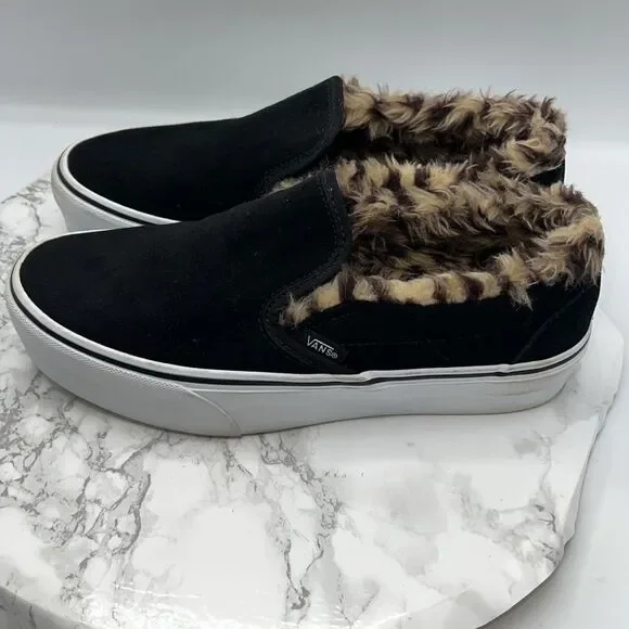 Vans Black and White Slip-On Sneakers - Picture 4 of 9